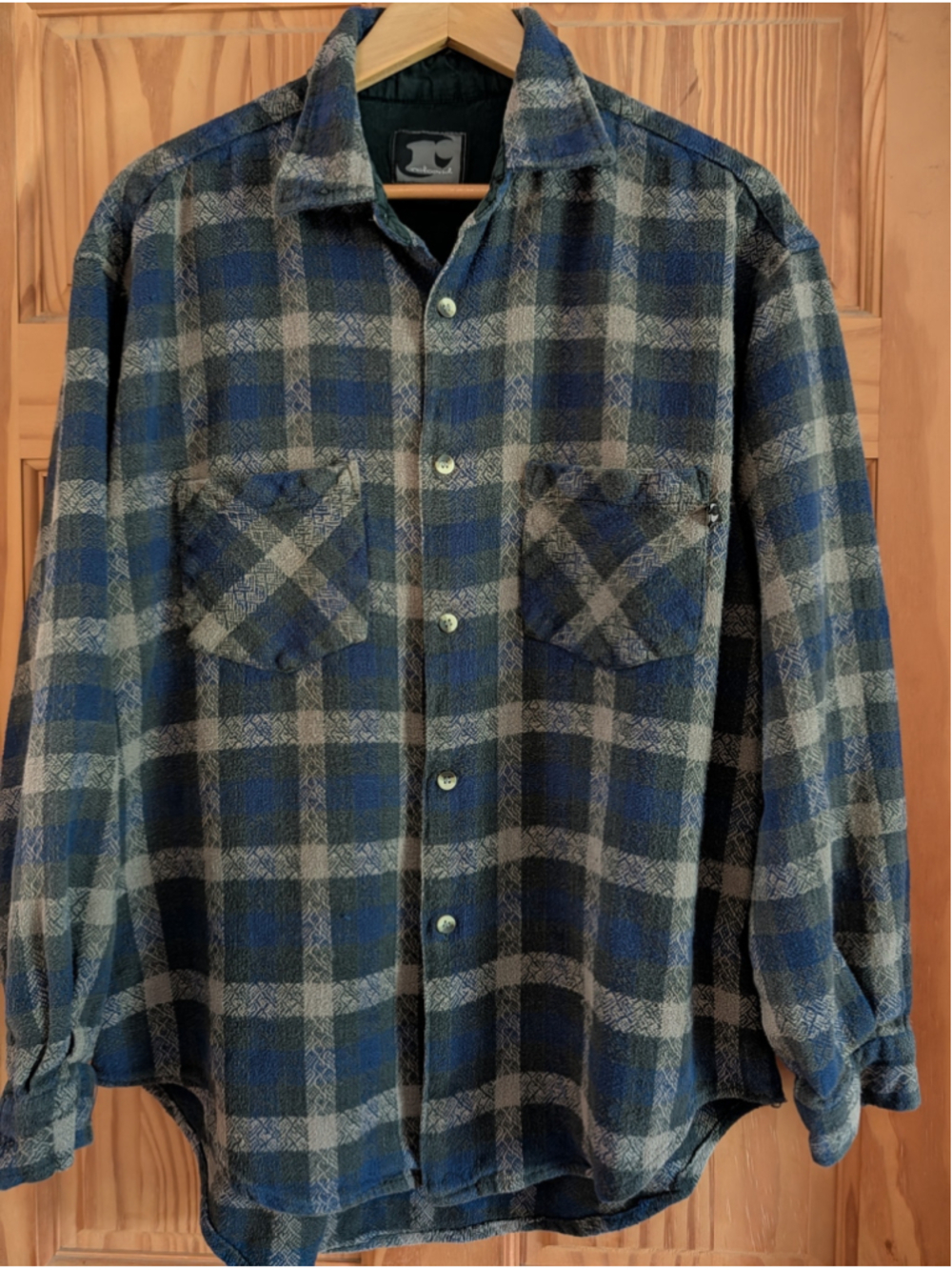 *Vintage 90's Y2K Redsand Men’s Medium Woven Textured Long Sleeve Plaid